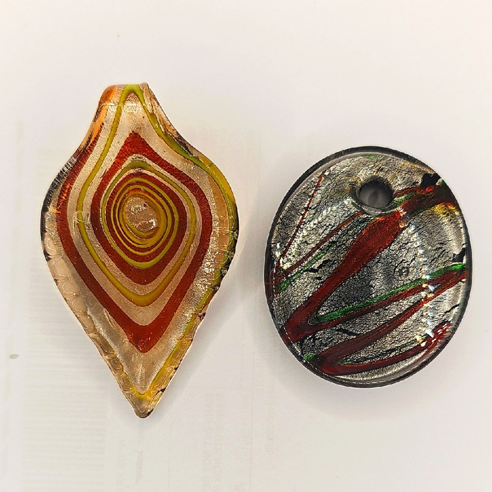 Colorful Murano Style Glass Pendant Set